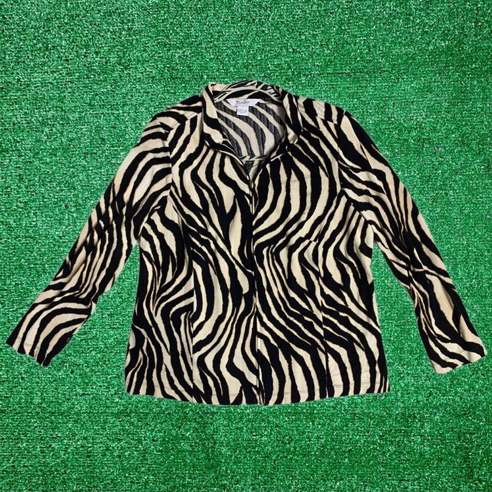 Stylish Zebra Print Jacket Vintage TanJay